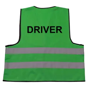 Grüne bedruckte Warnweste mit "DRIVER".