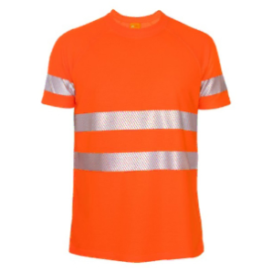 T-Shirt UV-Schutz Orange für Bauarbeiter - UPF 50+ Warnschutz