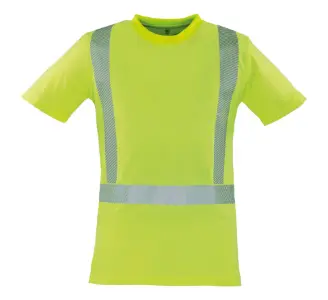 UV-Schutz - T-Shirt in gelb mit Reflexstreifen
