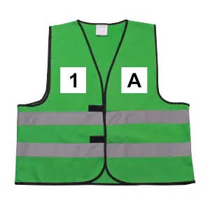 Grüne Warnweste mit dem Aufdruck "1" und "A".